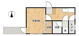 林ビル 1Kの間取図画像