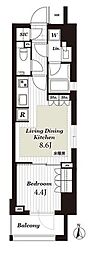 オープンレジデンシア飯田橋 1LDKの間取図画像