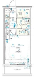 クレイシア門前仲町 1Kの間取図画像