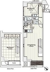 カスタリア八丁堀 2LDKの間取図画像
