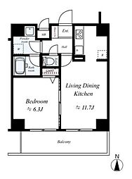 Risingplace押上 1LDKの間取図画像