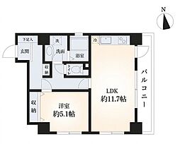 ラクラス田原町 1LDKの間取図画像
