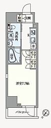 アジールコート塩浜キャナル 1Kの間取図画像