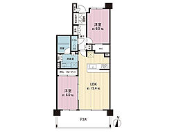 リーフィアレジデンス開成 2LDKの間取図画像