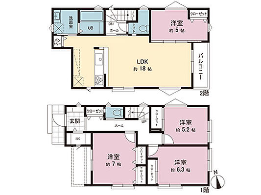 間取り 横浜市旭区上川井町 中古戸建　C号棟