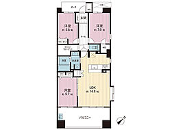 ザ・タワーハウス 3LDKの間取図画像