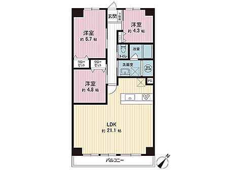 間取図です。図面と異なる場合は現況を優先させていただきます。