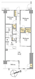 レーベン横浜山手ONEWARDCOURT 3LDKの間取図画像