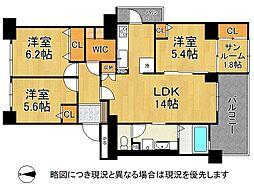 佃コーポ3号棟 3LDKの間取図画像
