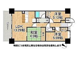 キングマンション姫島3 3LDKの間取図画像