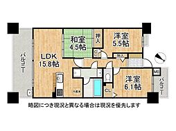 クレアフォート西宮・酒蔵通り 3LDKの間取図画像