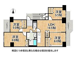 ベルヴェデールイトーピア武庫川マンション 4LDKの間取図画像