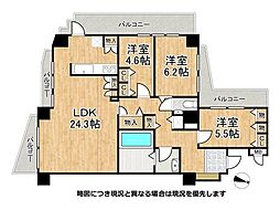 朝日プラザアペックスコート西難波 3LDKの間取図画像