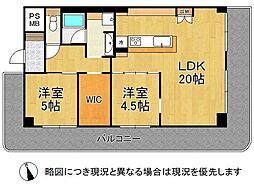 ユニハイム千船1号棟 2SLDKの間取図画像