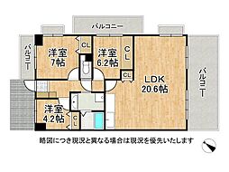 グラン・シティオ歌島橋 3LDKの間取図画像