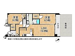 モンセーヌ西宮鳴尾 2LDKの間取図画像