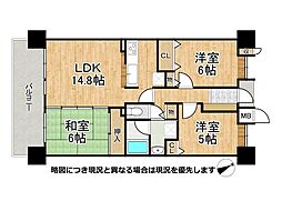 西宮マリナパークシティ花のまちマリナヴィラ 3LDKの間取図画像