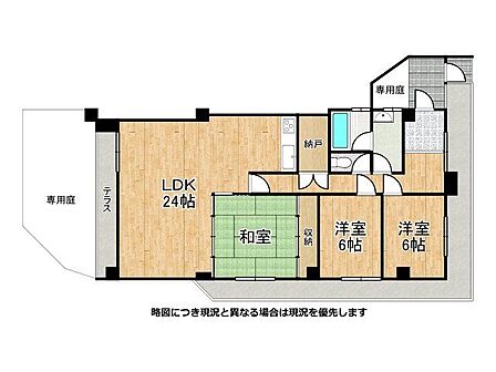 24帖の広々としたLDKで家族みんなで揃って過ごせますね!