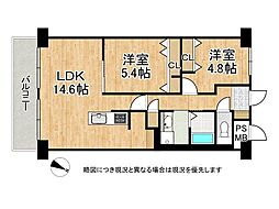 パルクメゾン千舟公園 2LDKの間取図画像