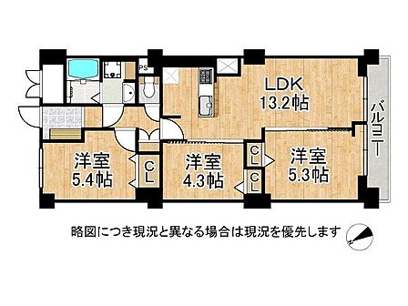 3LDK 間取り