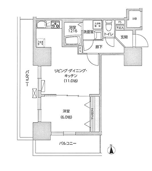 リヴェールハウス八王子 303｜東京都八王子市八日町(賃貸マンション1LDK・3階・41.66㎡)の写真 その2