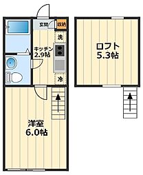 ヴィンティア八王子 1階1Kの間取り