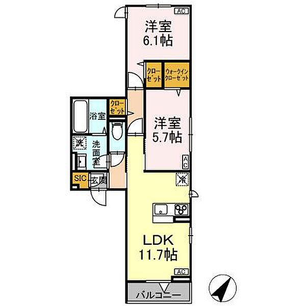 DROOM中町 302｜東京都町田市中町2丁目(賃貸アパート2LDK・3階・56.74㎡)の写真 その2