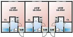 ウェリア相模大野 2階1Kの間取り