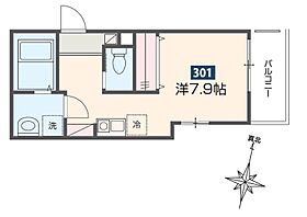 MELDIA町田2 301 ｜ 東京都町田市原町田1丁目14-3-2（賃貸アパート1R・3階・21.42㎡） その2