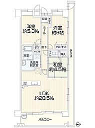 クレステージ桃山 3LDKの間取図画像