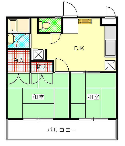 神奈川県横浜市神奈川区斎藤分町(賃貸マンション2DK・1階・34.02㎡)の写真 その2