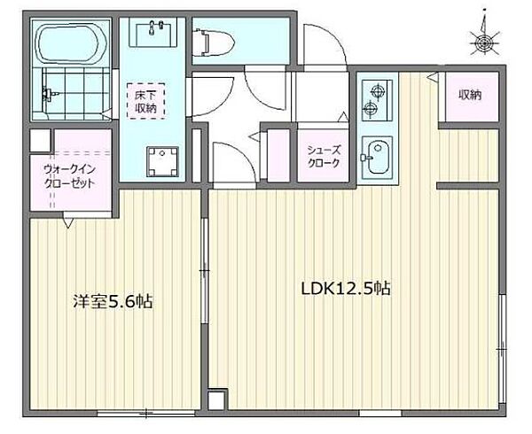 グランドカーサF 101｜東京都新宿区新宿７丁目(賃貸アパート1LDK・1階・43.47㎡)の写真 その2