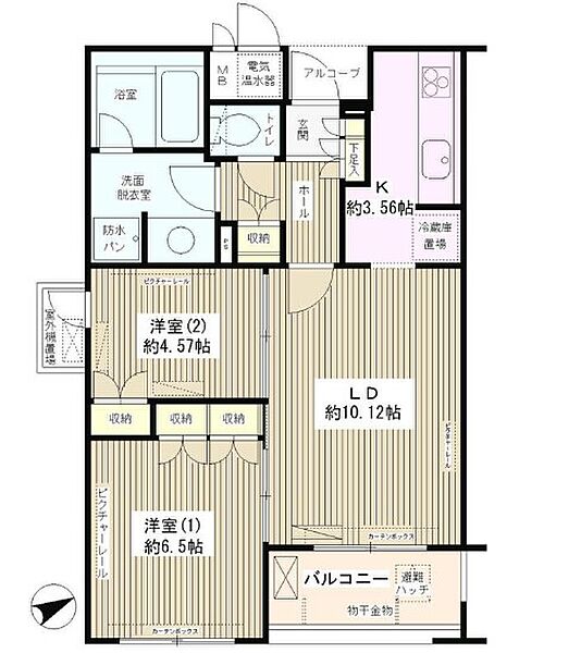 エル・セレーノ西早稲田 501｜東京都新宿区西早稲田２丁目(賃貸マンション2LDK・5階・57.86㎡)の写真 その2