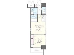 新宿区若松町マンション 1LDKの間取図画像
