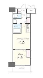 新宿区若松町マンション 1DKの間取図画像