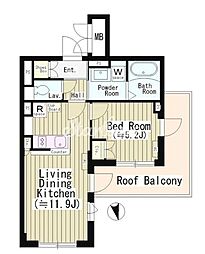 センテナリオ市谷二十騎町（Centenario市谷二十騎町） 5階2LDKの間取り