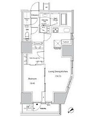 ザ・パークハビオ市ヶ谷イースト 1LDKの間取図画像