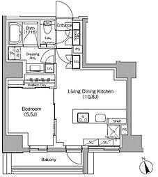 ザ・パークハビオ飯田橋プレイス 1LDKの間取図画像