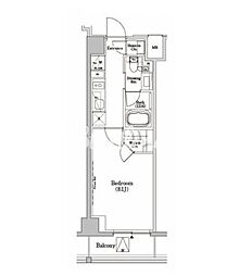 ザ・パークハビオSOHO市谷左内町 1Kの間取図画像