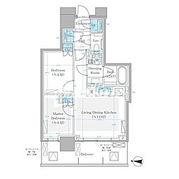 パークシティ中野ザタワーブリーズ 2LDKの間取図画像
