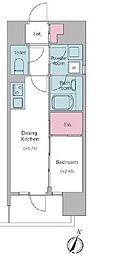 デュオフラッツ飯田橋WEST 1LDKの間取図画像