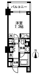 レジディア中落合-B ワンルームの間取図画像
