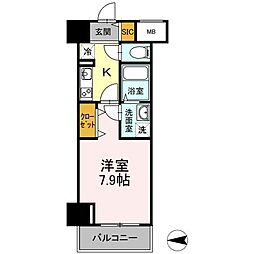 D-room早稲田 1Kの間取図画像