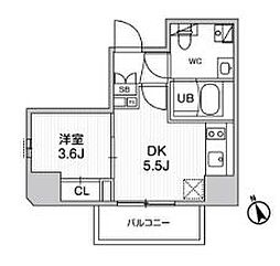 SYFORME江戸川橋 1DKの間取図画像