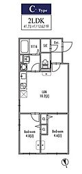GRANPASEO中野IV 2LDKの間取図画像