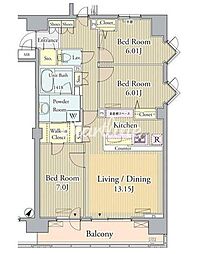 プライムアーバン東中野コート 3LDKの間取図画像