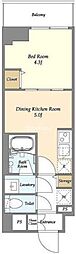 グランカーサ江戸川橋 1DKの間取図画像