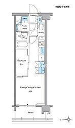 新宿区高田馬場3丁目マンション 1LDKの間取図画像
