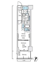 ロイヤルパークス赤羽サウス 1DKの間取図画像