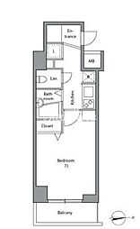 レジディア上落合 1Kの間取図画像